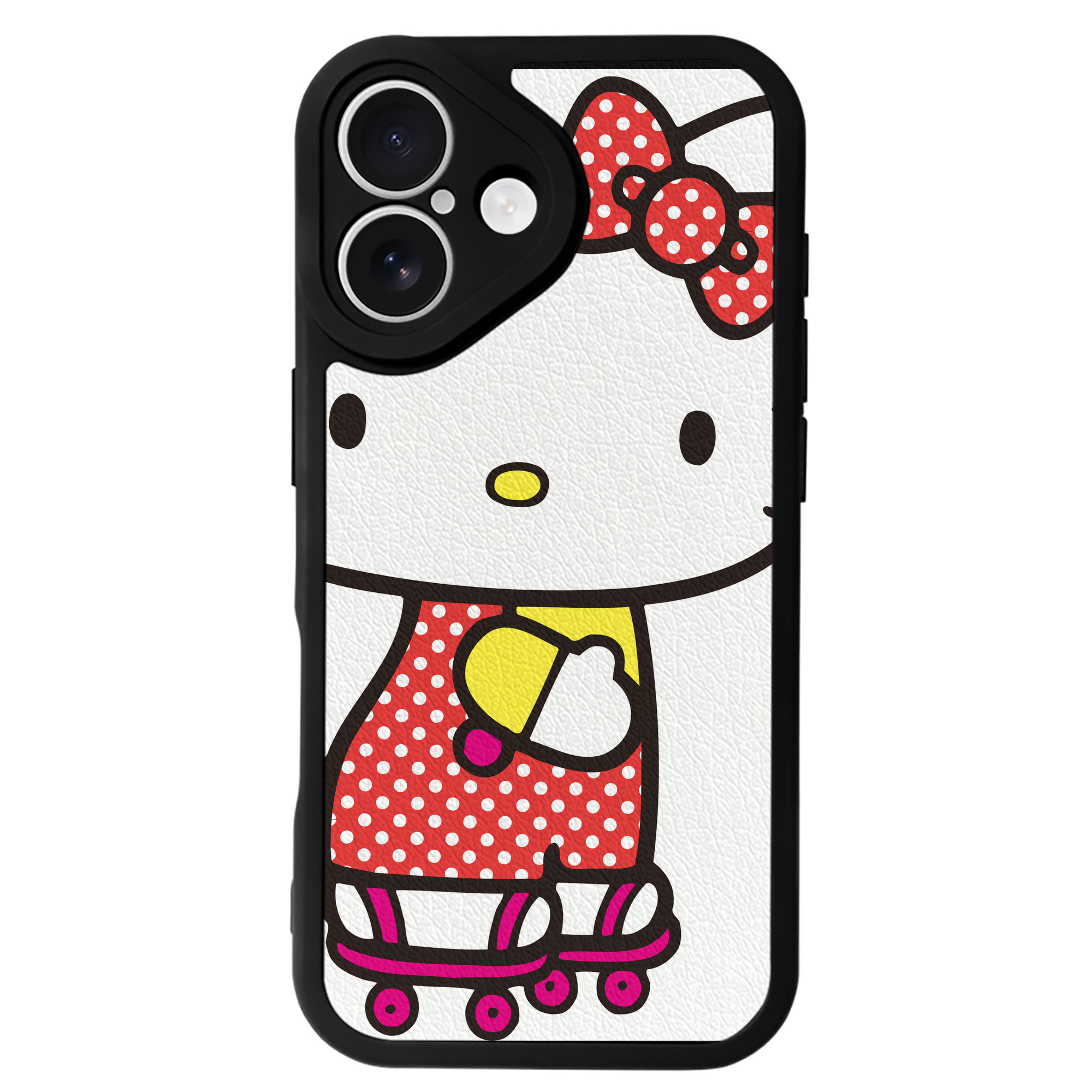 （画像用） Hello Kitty ハローキティ 【iPhone 16シリーズ対応】シリコンスマホケース（レザー調） 材質：シリコン